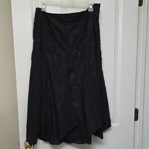 White Stag Black Floral Maxi Skirt